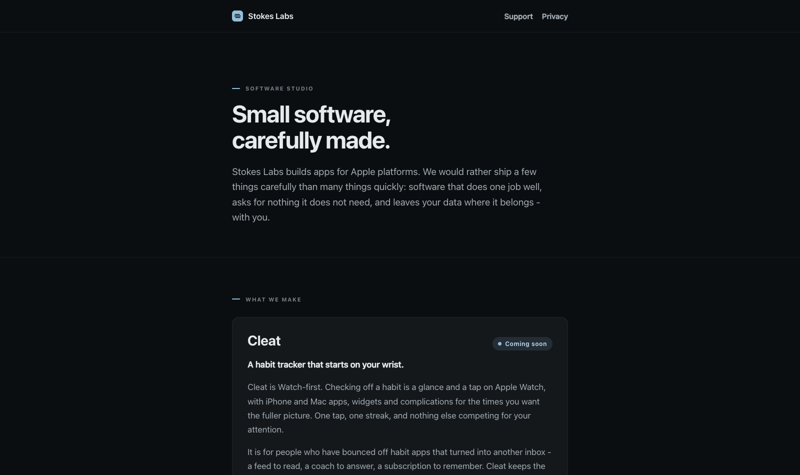 stokeslabs.dev home page